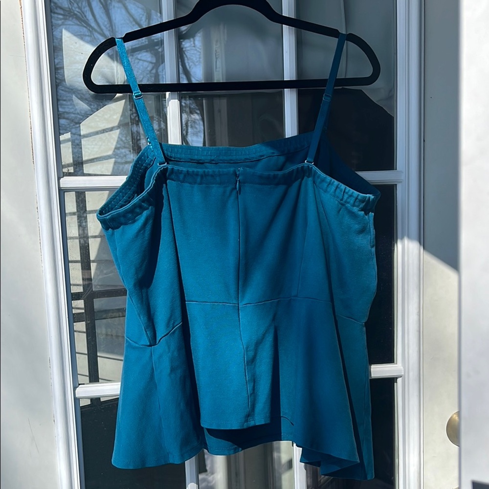 Lane Bryant Women Plus Size 22/24 Dark Teal Peplum Tube Top Removable Straps EUC - Picture 3 of 7